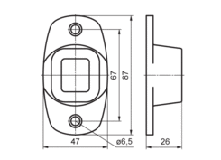 Detent 40/60/80 mm - counter-part , alum.