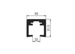 Kolejnice přep. 55x51,5x7000mm elox 6S