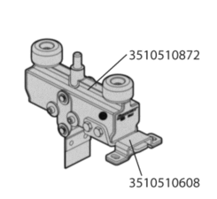 Partition trolley stop, inox