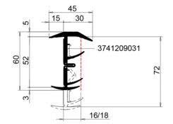 Rubber seal 52-72mm, 20m