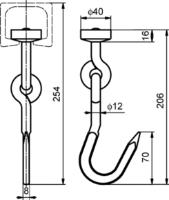 Hák na maso 12/190mm kloub 675kg