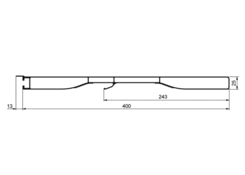 Dropside profile 400mm with hook anod