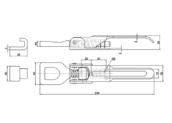 Spannverschluss 210mm, verzinkt