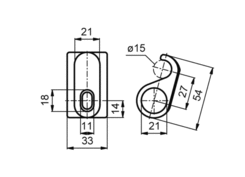 Hak zawiasu wywrotki o21/120mm