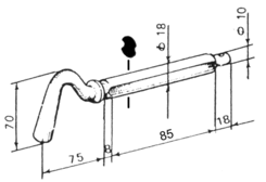 Pin 2 for swing bearing. 60mm/2000kg