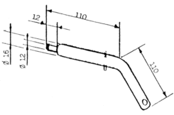 Bolzen 2 für Gleitlager 50mm/3500kg