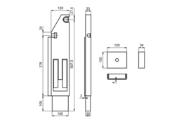 Tipper pillar 120mm, rear left