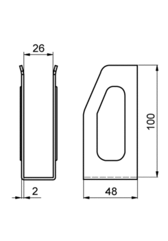 Holder of tarp. prof. end for welding