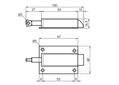 Elastic latch 67x48, Zn