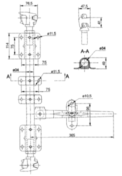 Zamkn. rygl. 34mm, zn