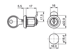 Key lock for built-in lock