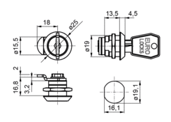 Key lock for built-in lock