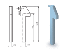 Edging profile for rear front L/R