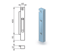 Tipper pillar 400/60mm, front, right