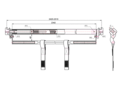 Schienen mit Kleiderbügelhalter, L=2420mm