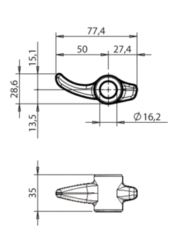 Cam of rear door retainer 16mm geomet