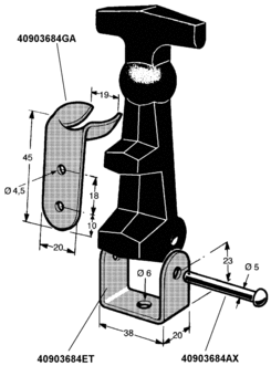 Rubber fastner steel keeper-top grip, Zn