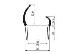 Tesnenie PVC 29/30 mm, 5m