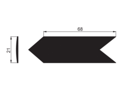 Seal corner cover, 21x68mm, black