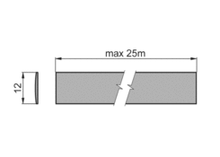 Aufkleber Dichtungsecke 12mm grau 25m