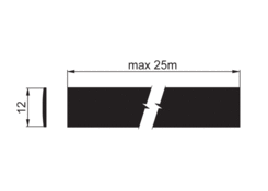 Přelepka rohu těsnění černá 12mm