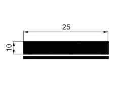 Uszczelka gumowa samoprz.10x25mm, czarna