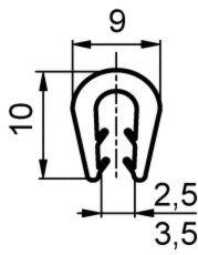 Kantenschutz Dichtprofil 8x10mm