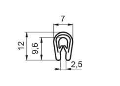 Kantenschutz Dichtprofil 7,5x11mm