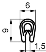 Kantenschutz Dichtprofil 6x9mm