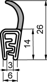 Kantenschutz Dichtprofil 10x14/12mm