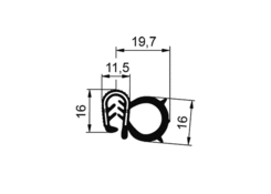 Kantenschutz Dichtprofil 11,5x16/19,7/16