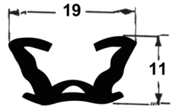 Tesnenie okenné vodící 19x11 mm