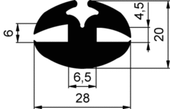 Uszczelka gumowa 28x20 mm