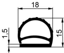 Uszczelka gumowa 18 mm, 30m