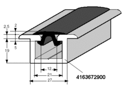 Fixing lath, set-in, 5000mm