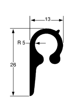 Profil pre plachtu, 5000 mm