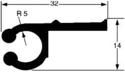Profil pre plachtu rohový, 5000 mm