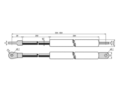 Gas strut 250mm/600N