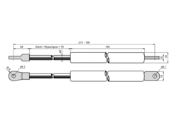 Gasfeder 75mm 500N