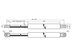 Gas strut 100 kg/P