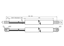 Gas strut 200mm/1000 N