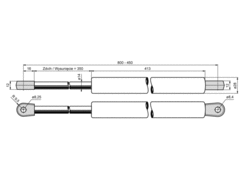 Gas strut 350mm/1000N