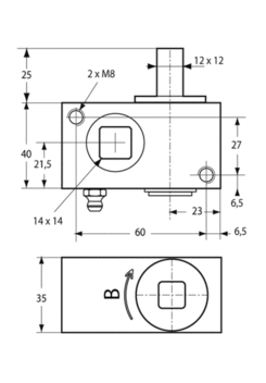 Strainer 75x40x35, 4HR, M8, zn, FL RR