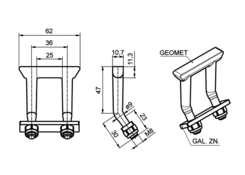 Frame stowing ring M8 1000daN