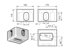 Container corner piece bottom left