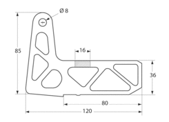 Aluminium shelf suport