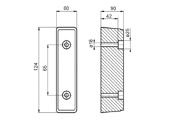 Buffer, rectangular 120x75mm