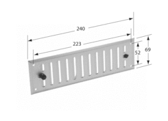 Lüftungsgitter 240x70mm, elox