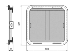 Sliding window 500x500 mm