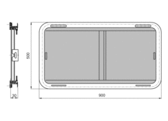 Sliding window 900x500 mm